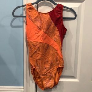 Orange Leotard - scoop neck